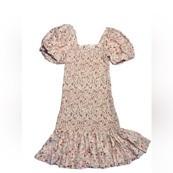 Anthropologie Another Love Smocked Floral Mini Dress in Pink Combo S NWOT - Picture 4 of 13